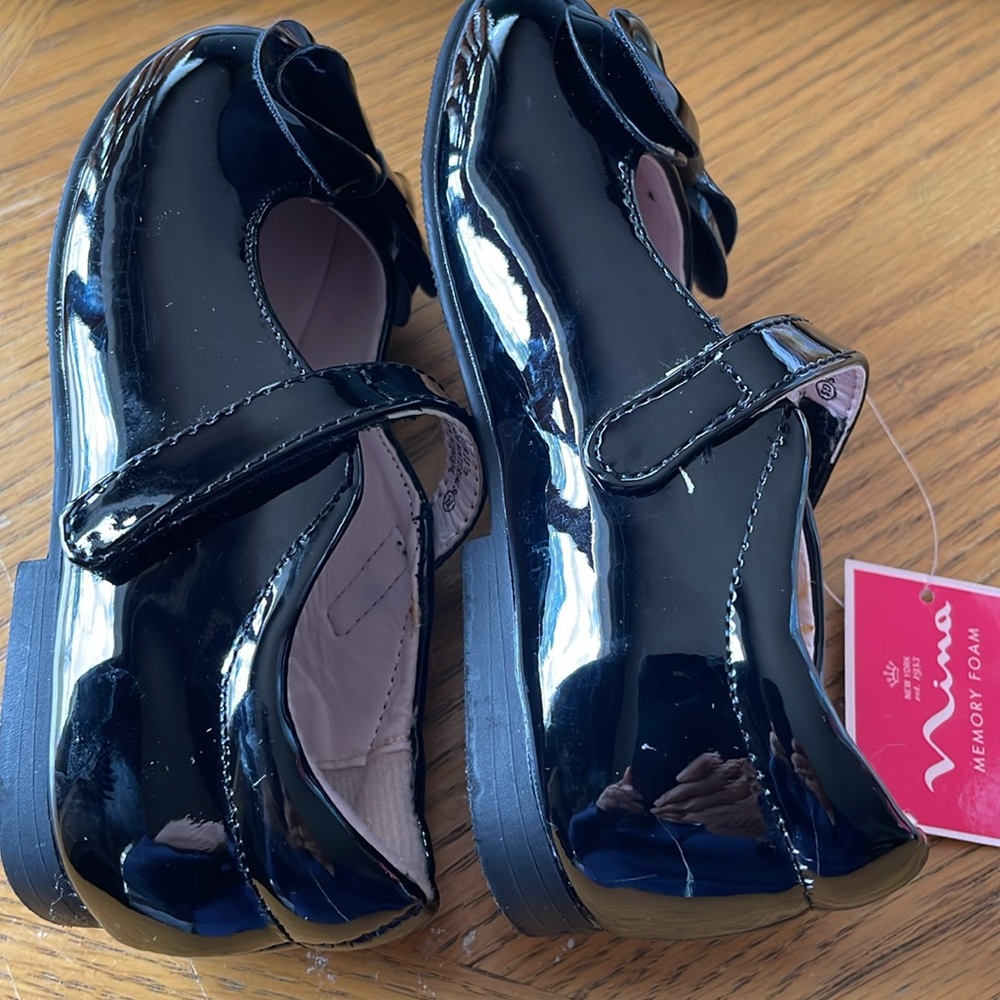 Nina Toddler Girls Decorative Bow Krista Dress Shoes Size 7 Excellent LIKE NEW - Picture 4 of 10